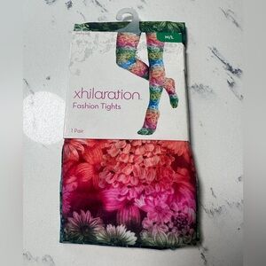 NWT Xhilaration Women’s Multicolor Floral Fashion Tights M/L